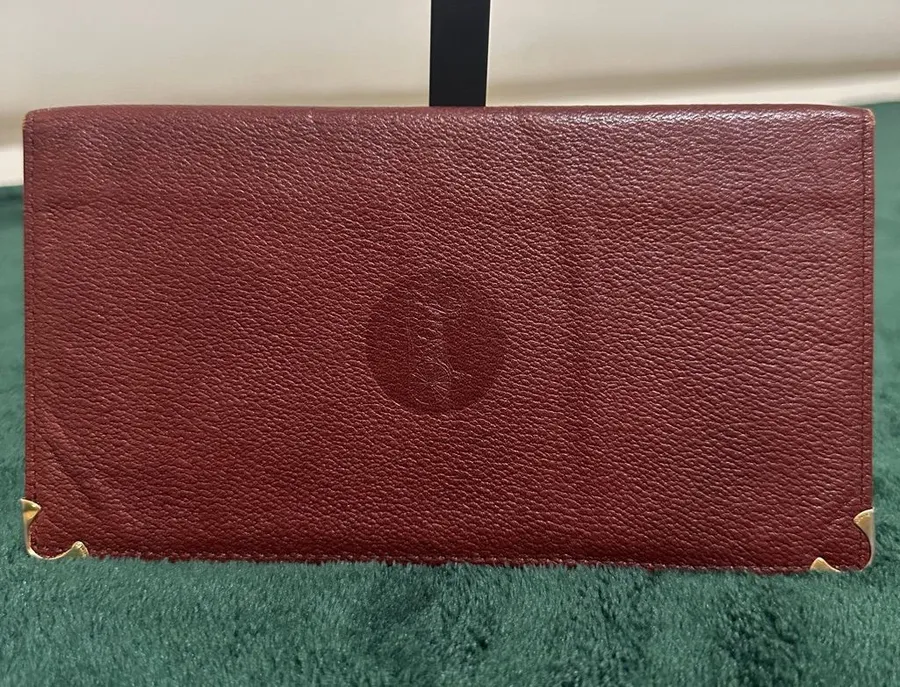 Celine Vintage Burgundy Leather Bifold Long Wallet