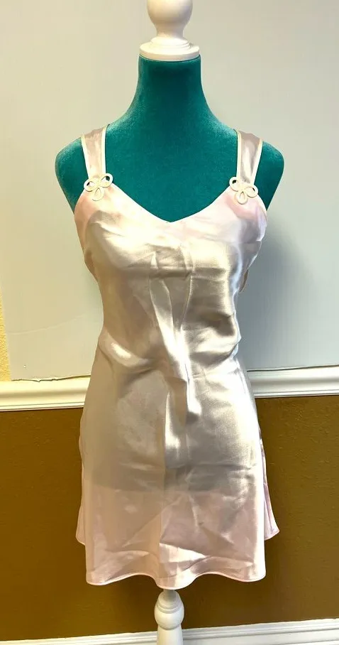 Val Mode Lingerie Blush Pink Satin Slip Dress – Size Medium