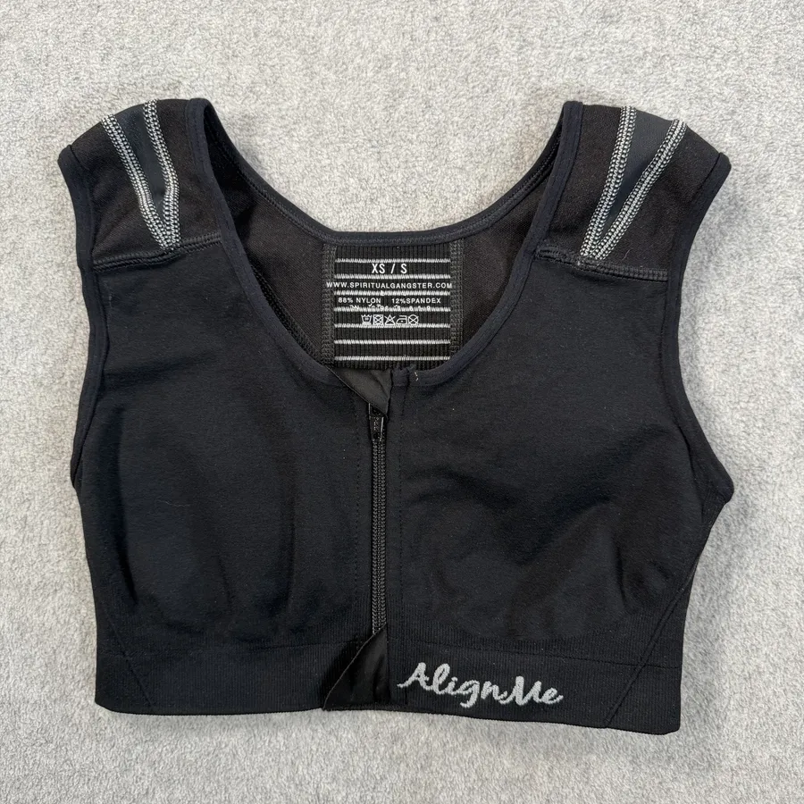 Spiritual Gangster Align Me Front Zip Sports Bra Size XS/S Activewear Wide Strap