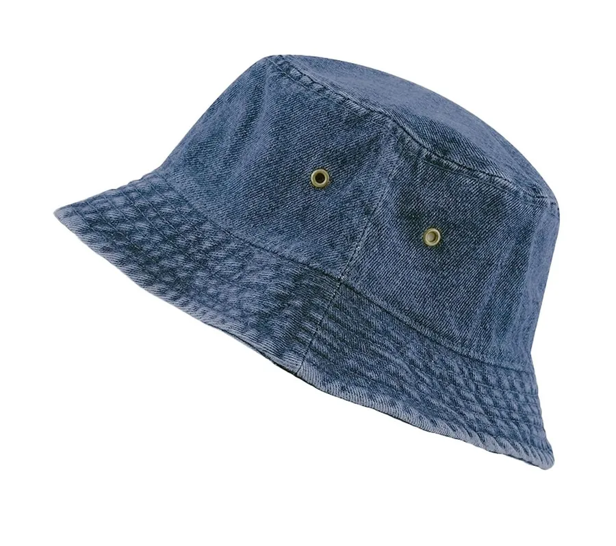 Cotton Bucket Hat Packable Sun Hat – Unisex Summer | Dark Denim | Size L