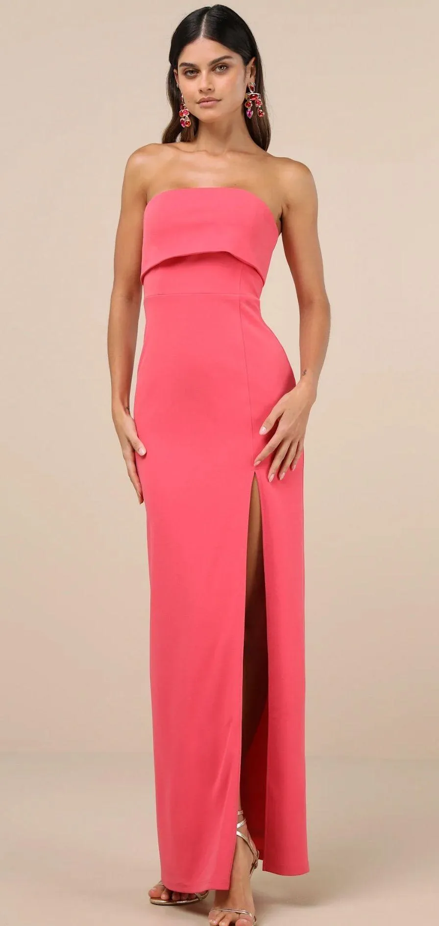 Classy Strapless Evening Dress