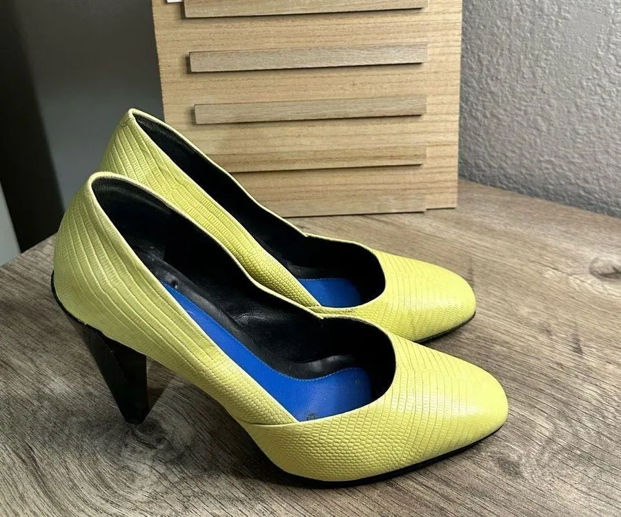 Kenzo Women’s 37 Yellow/Lime Green Heels Size 7