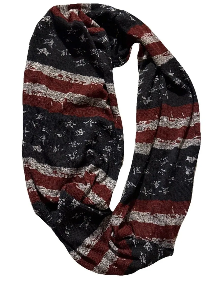 American Flag Infinity Loop Fashion Scarf Patriotic Style Accessory Women’s