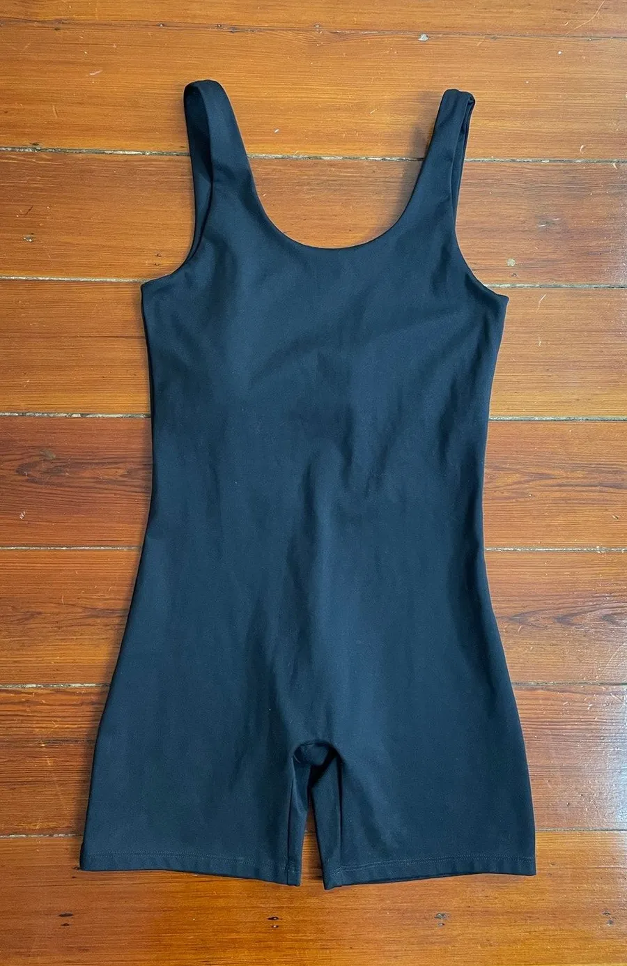 Girlfriend Collective Bike Unitard Black Medium Compressive Romper Built In Bra