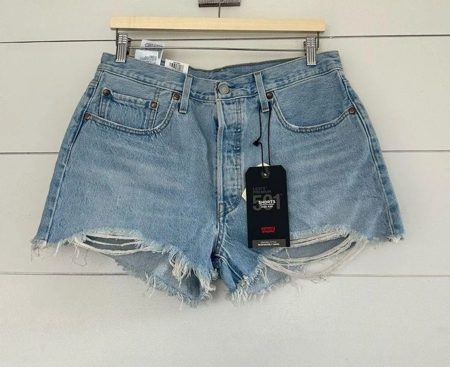 Levi’s Women’s 31 Button Fly Denim Shorts New NWT Premium