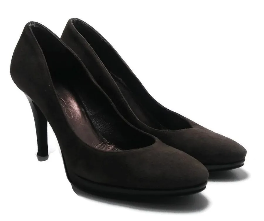 Sacco Womens 7.5 Brown Suede Pumps Heels Italy