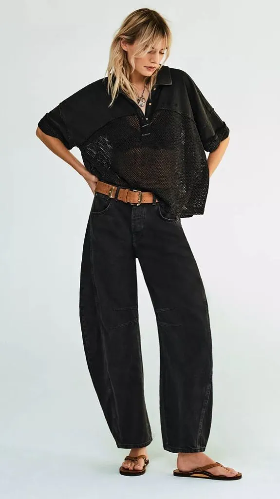Free people Good Luck Mid-Rise Barrel Jeans