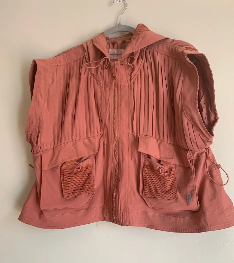 FP Movement by Free People Hooded Utility Vest Dusty Rose Women S Outerwear