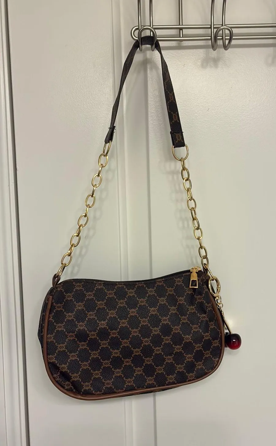 Brown and Gold Shoulder Bag