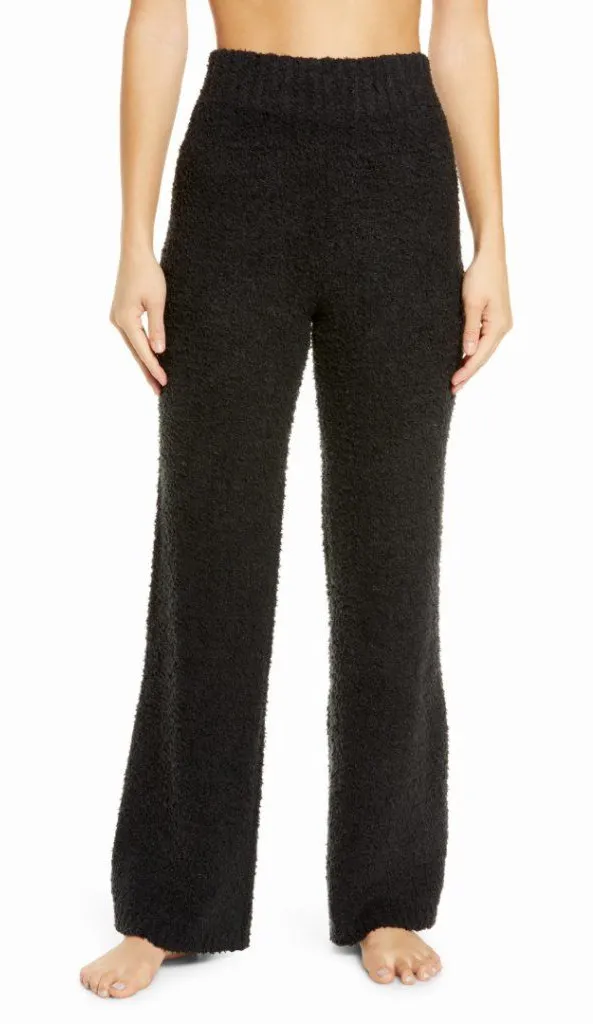 SKIMS Cozy Knit Boucle Lounge Pants Onyx Black S/M Minimalist Cozycore Winter