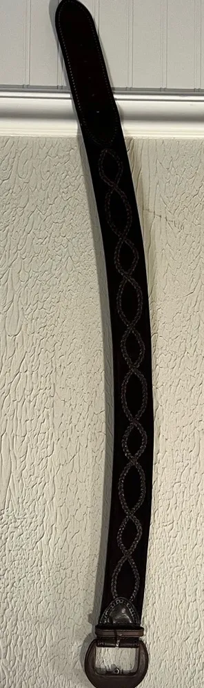 Wide Brown Leather Statement Belt size small