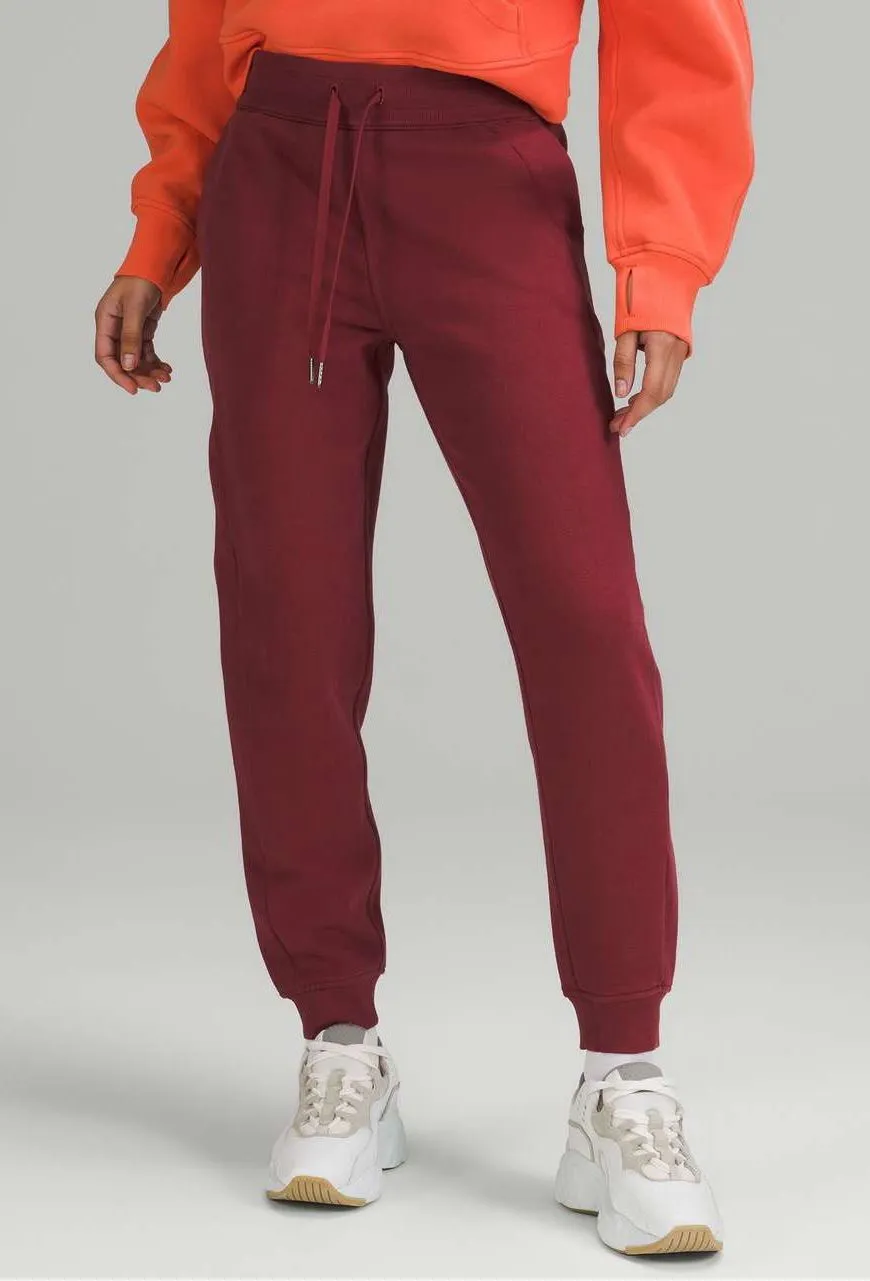 Lululemon Women’s Scuba High-Rise Jogger Pants Cotton Terry Mulled Wine 14