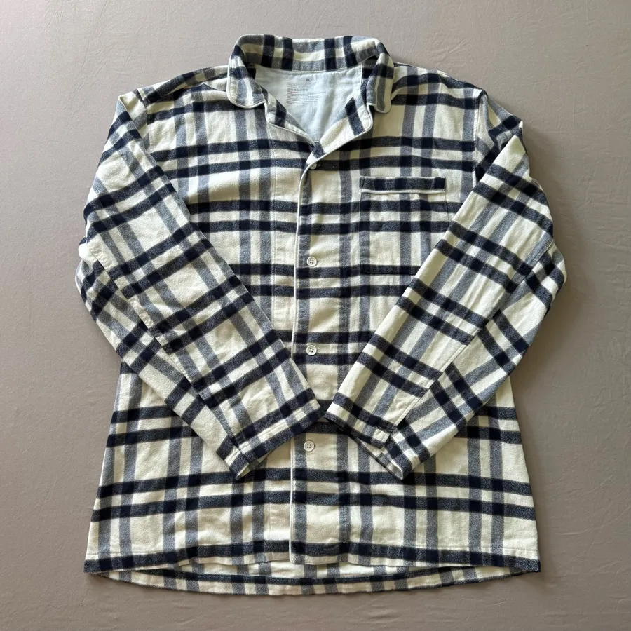 Muji Plaid Flannel Pajama Shirt