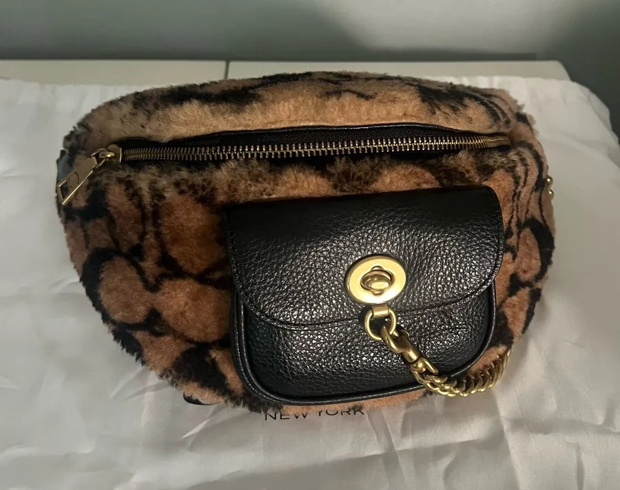 Coach X Jennifer Lopez Chain Belt Bag In Signature Shearling