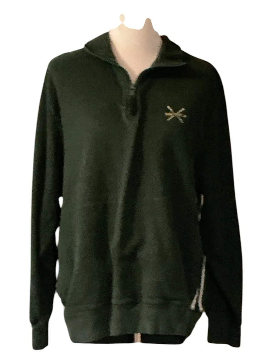Nautica Men's Forest Green 1/4 Zip Fleece Sweatshirt Pullover - Size Large