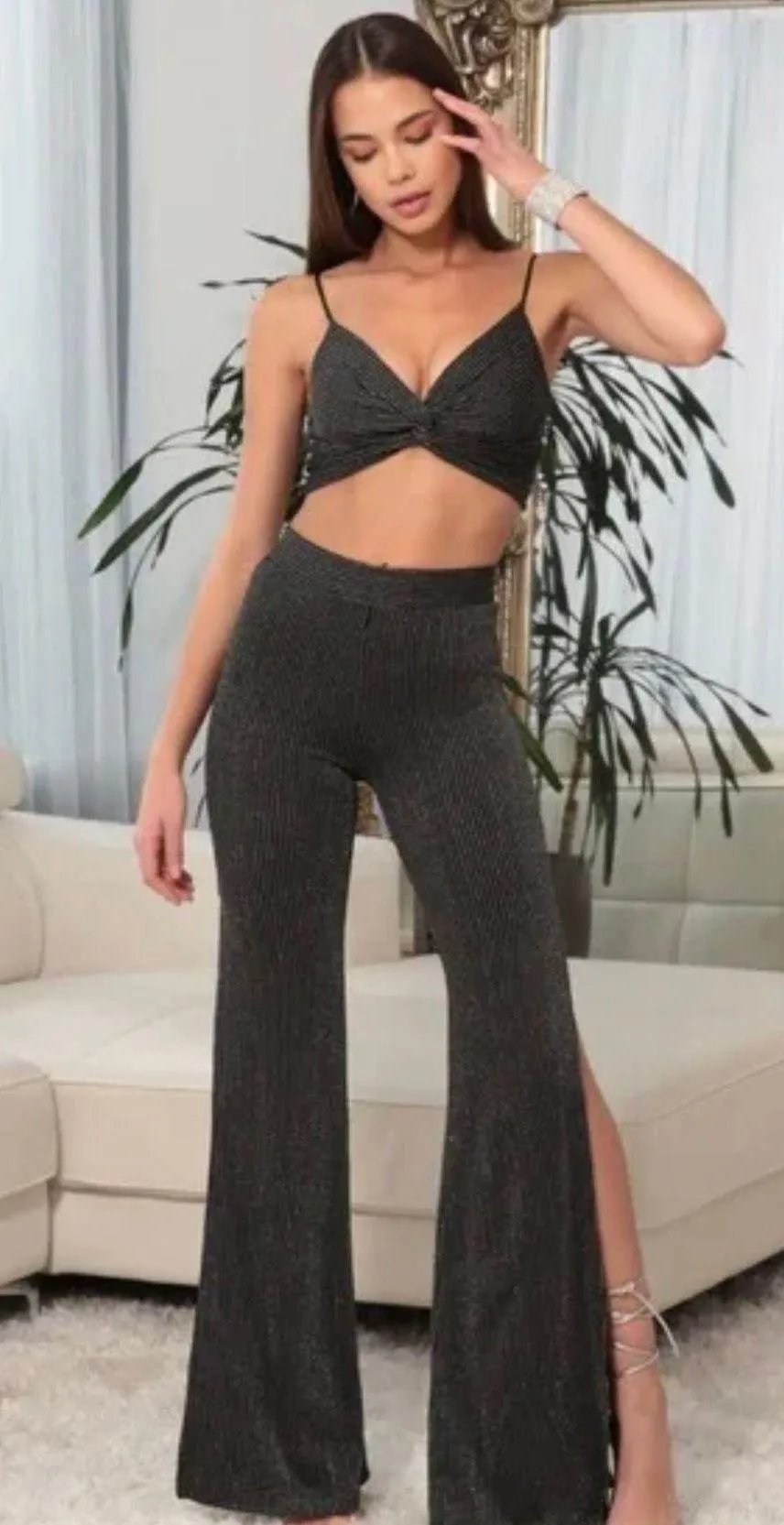 Pinstriped Pants Set