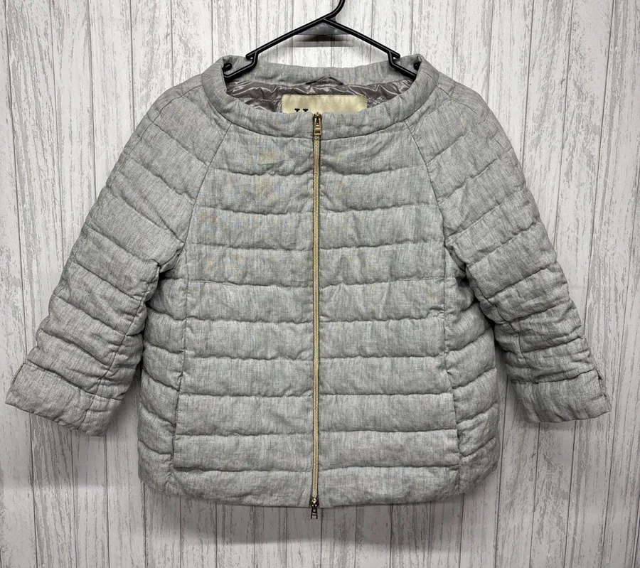 Womens Size 44 US M Herno Light Grey Puffer 3/4 Sleeve EUC