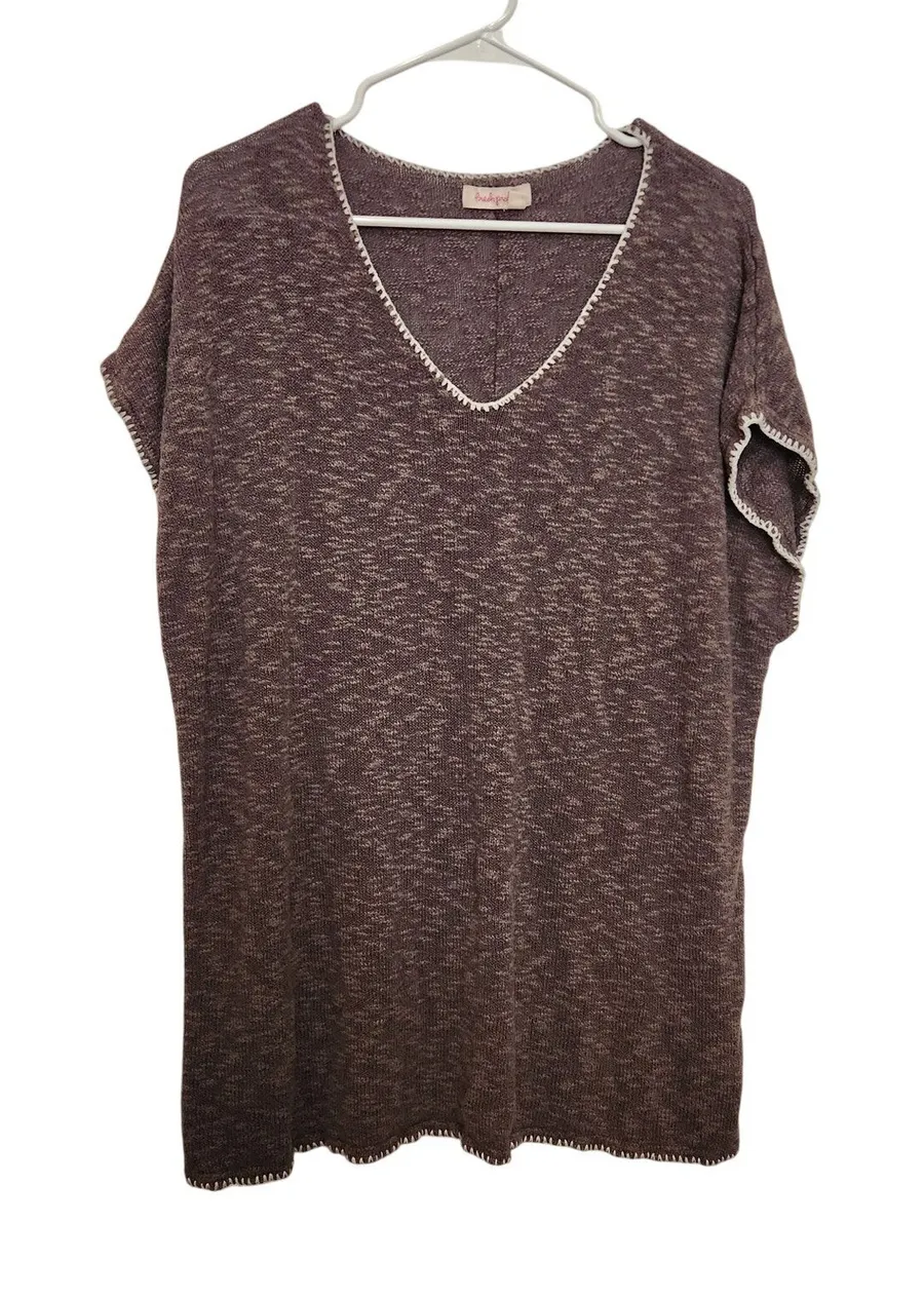 Fresh Produce Cool Toned Brown Swim Beach Coverup Pullover Tee Tunic Top XL/XXL