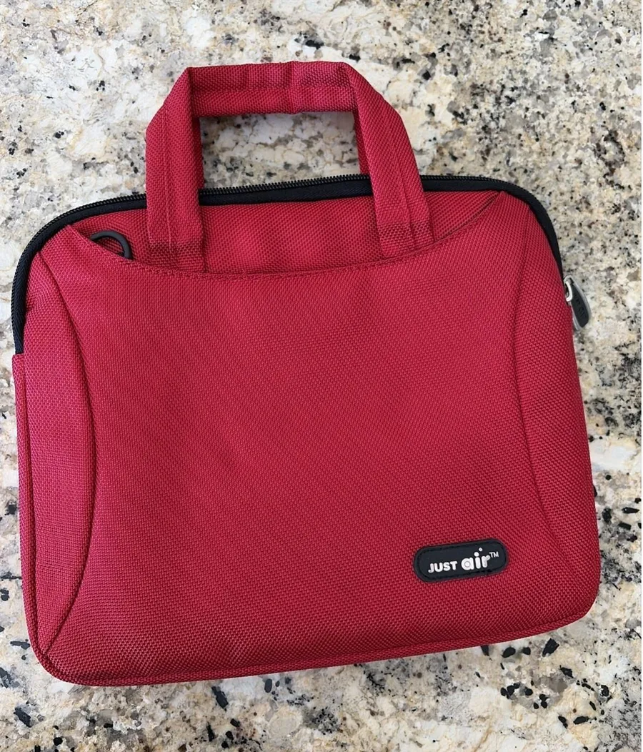Just Air Padded Laptop Sleeve Case Bag Mens Womens Small Red Nylon Canvas