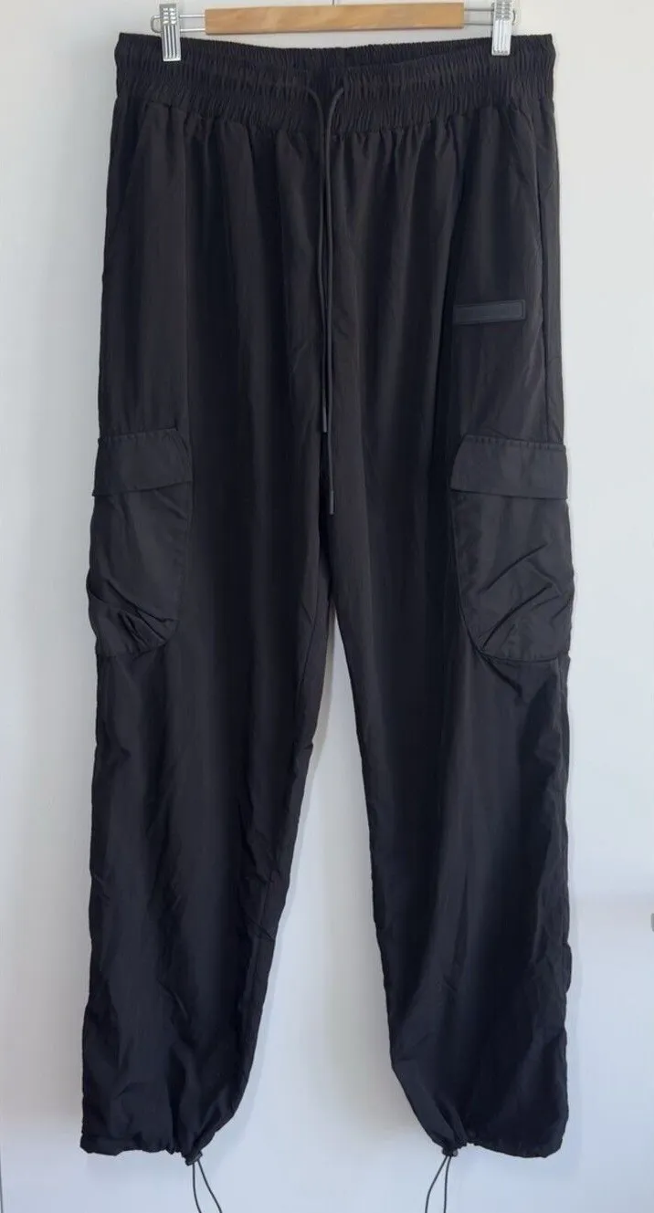 Act of Faith Los Angeles Cargo Parachute Pants Black XL NWT Nylon Utility