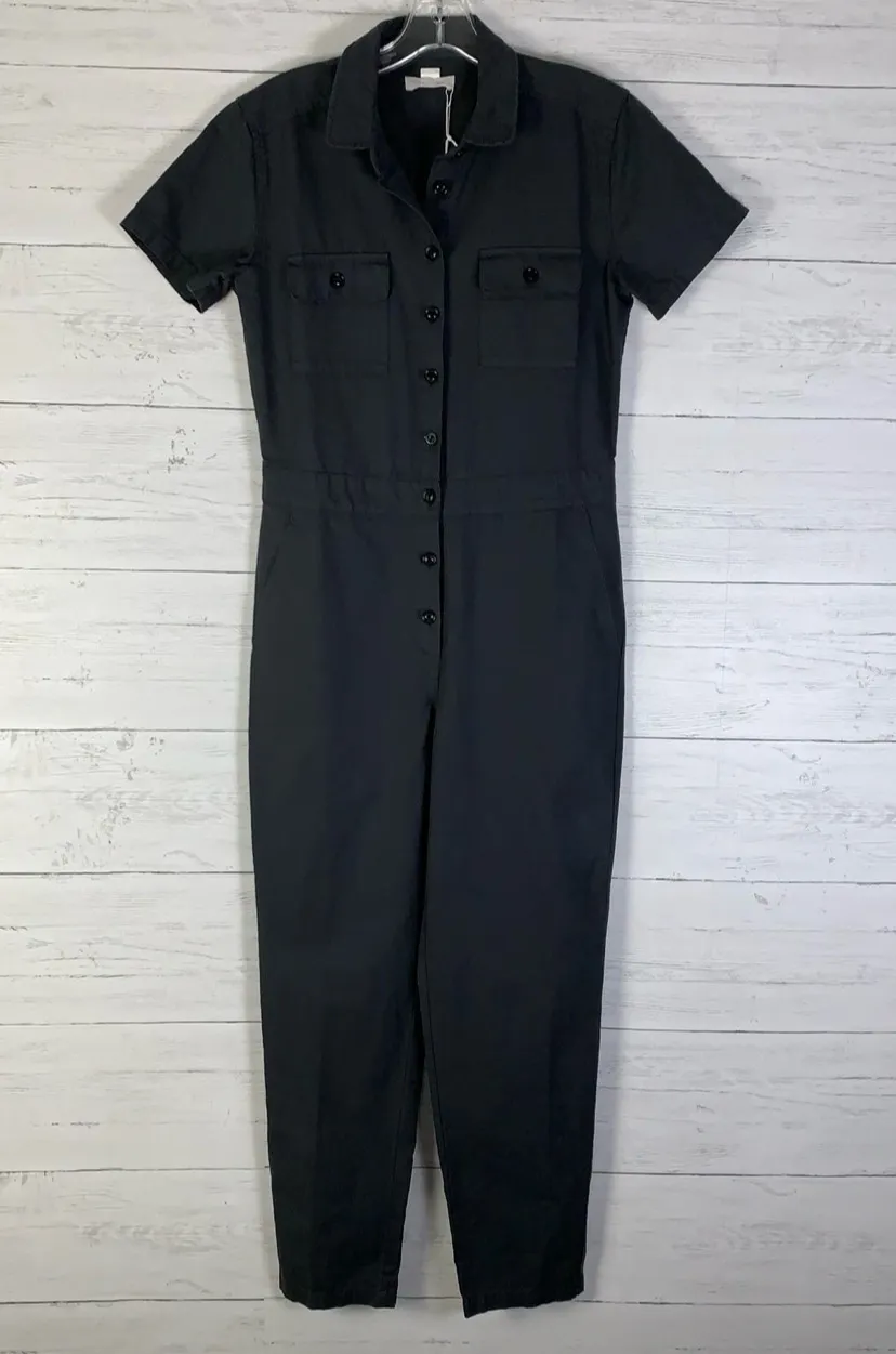 Outerknown Short Sleeve Cotton Linen Blend S.E.A. Jumpsuit Size XS dark Gray