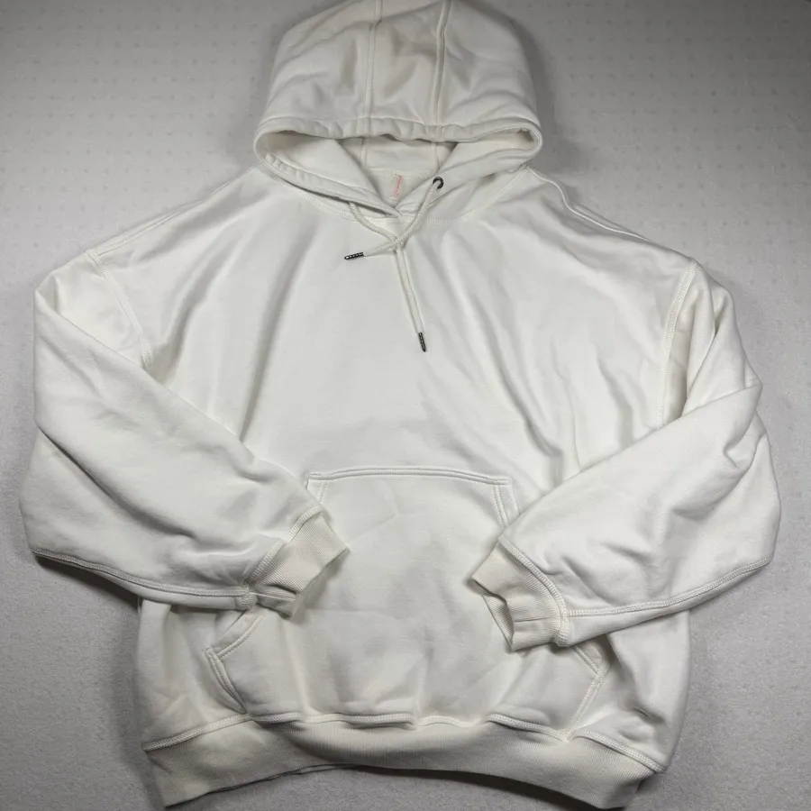 FP Movement Free People Women’s XL White Oversized Pullover Hoodie Sweatshirt