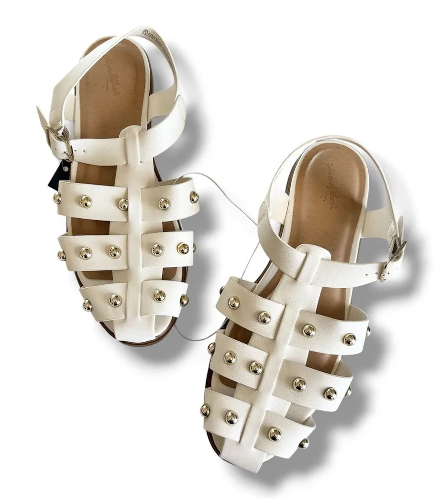 Universal Thread Winnie White Studded Strappy Fisherman Sandals Women’s 9.5 NEW