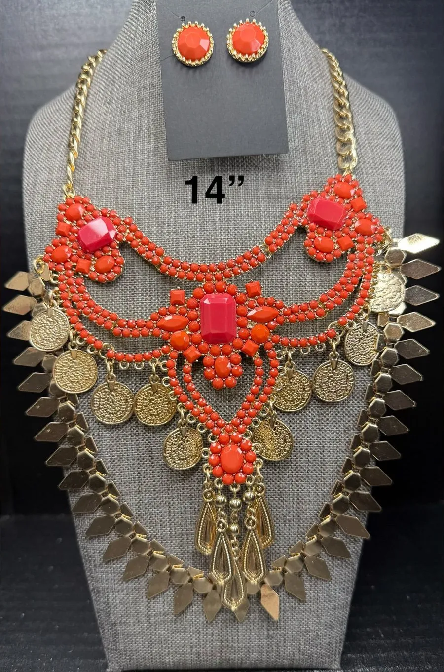 Coral and Gold Multi