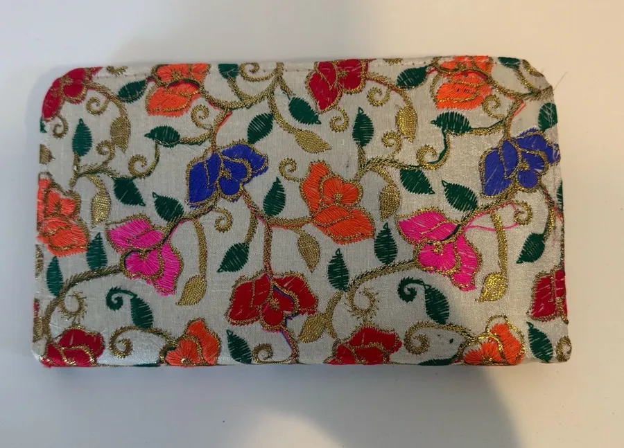 Indian Floral Satin Wallet