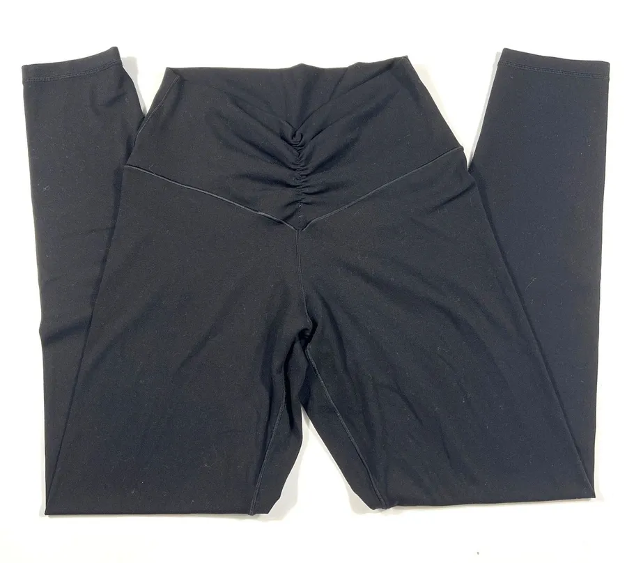 OFFLINE by Aerie Real Me 7/8 Leggings Black High Rise Crossover Ruched Waist M Size M
