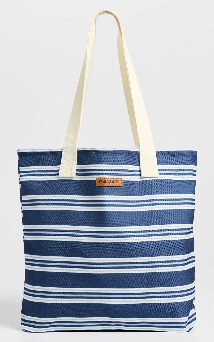 NIB Parke x Shopbop denim stripe tote bag limited edition sold out style Blue