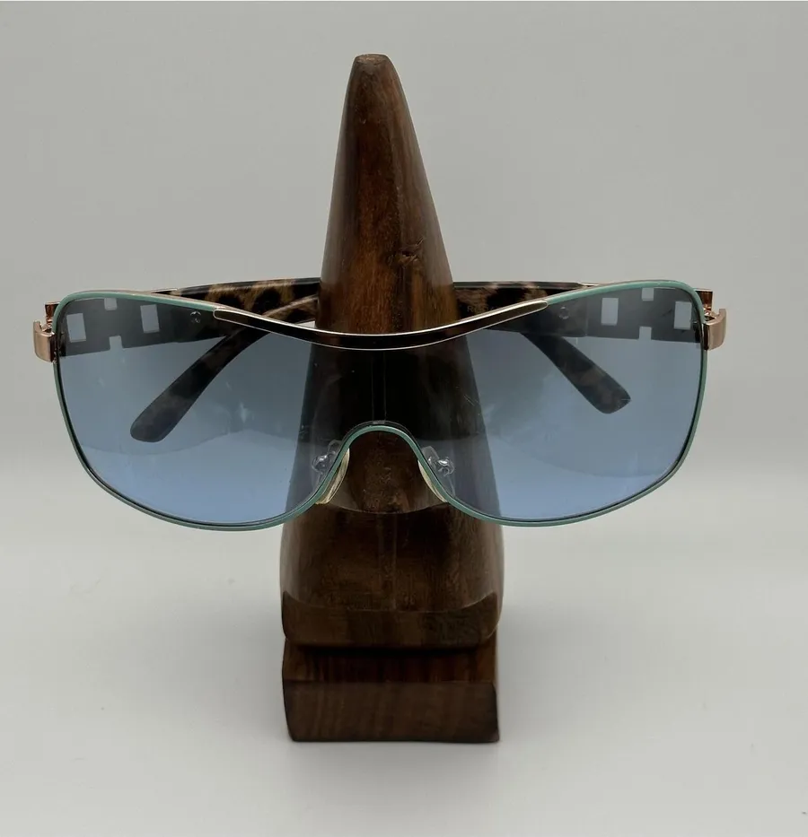 Rocawear Shield Sunglasses Blue Lenses Tortoise Arms