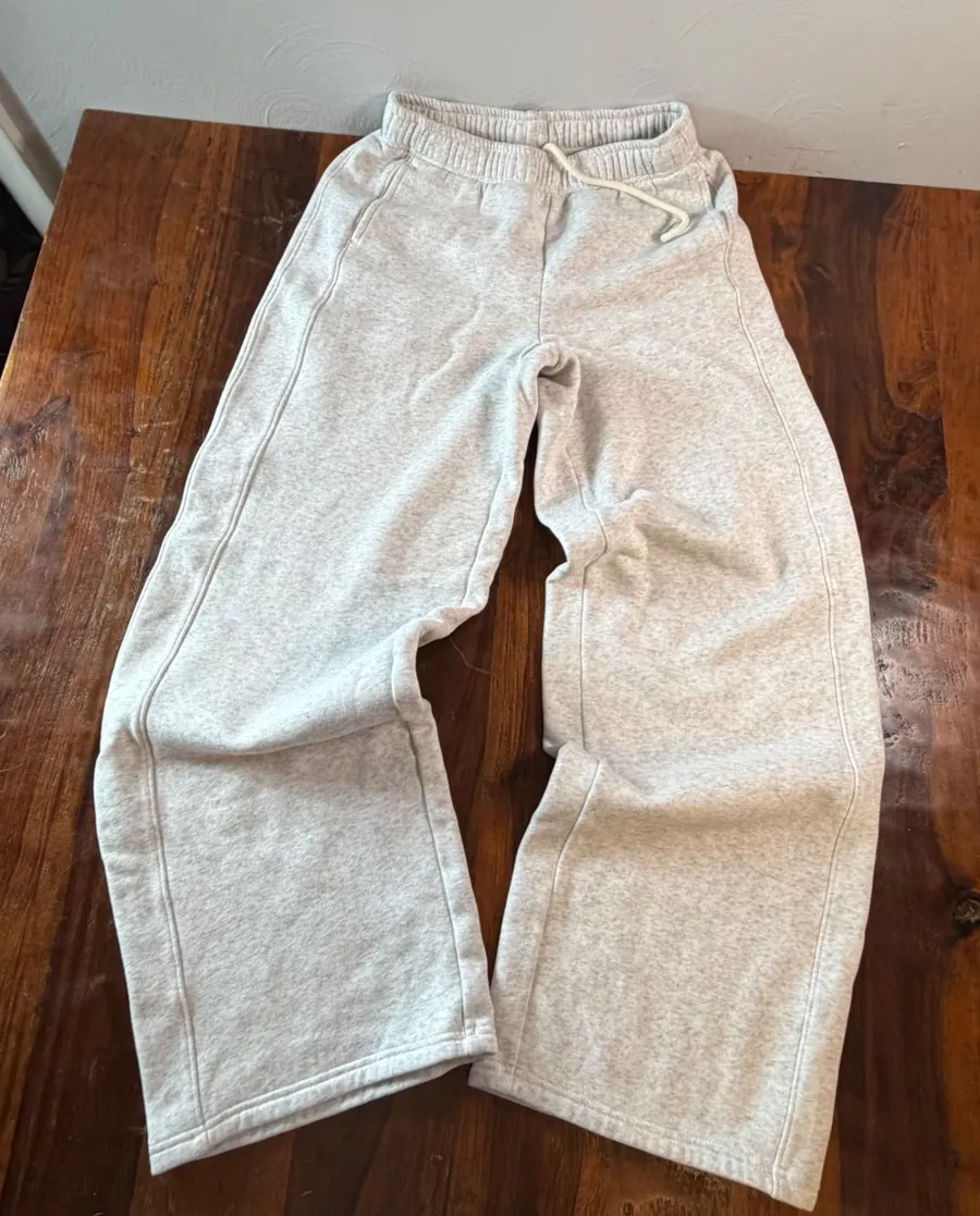OFFLINE by Aerie Heather Gray Wide Leg Fleece Sweatpants XS Classic Fit