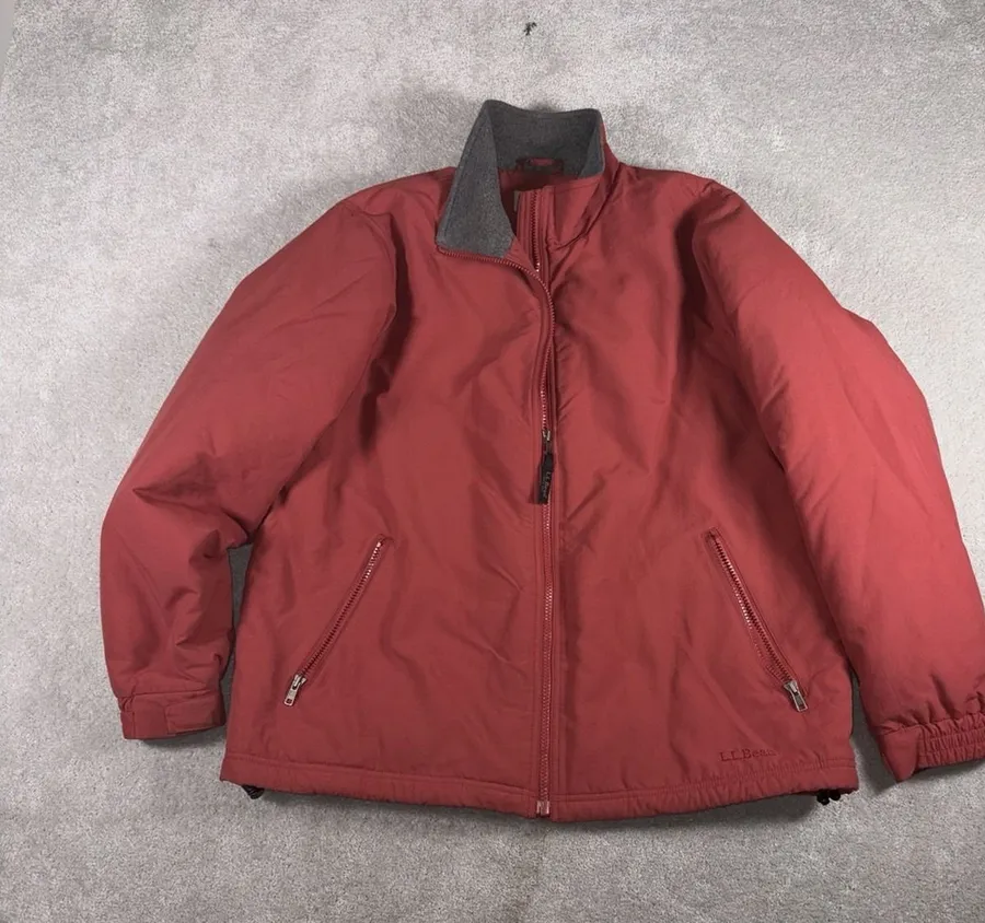 L.L. Bean Women's Reg Large Pink Zip Up Jacket 0 WY23 Fleece Lined