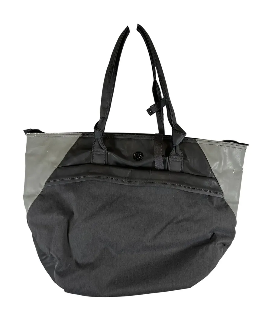Lululemon Athletica Grey Colorblock Gym Tote Bag Large Shoulder Bag h2o *Flawed*