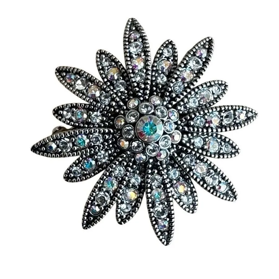 Joan Rivers Swarovski Crystal Flower Brooch