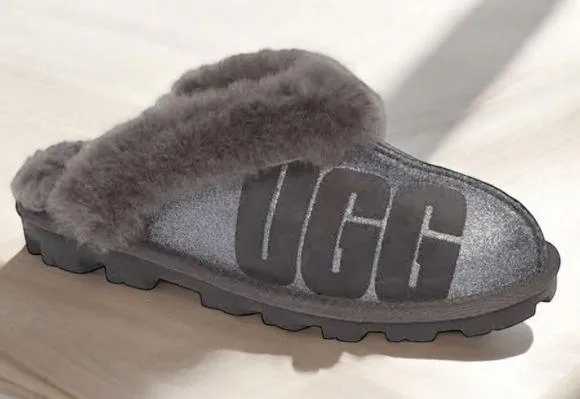 UGG COQUETTE SPARKLE WOMEN SLIPPERS SUEDE GRAY