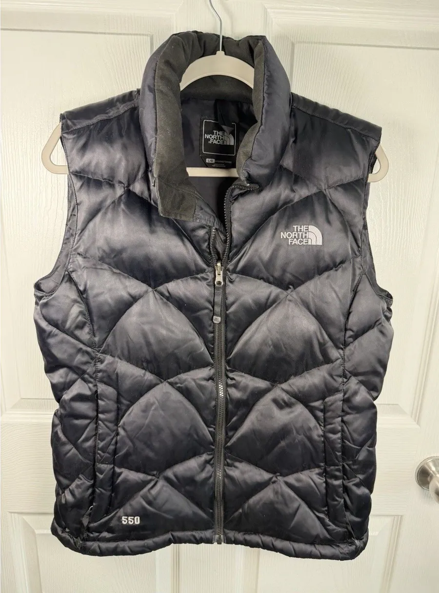 The North Face ALIT 550 Goose Down Winter Puffer Vest Jacket Womens Large Black