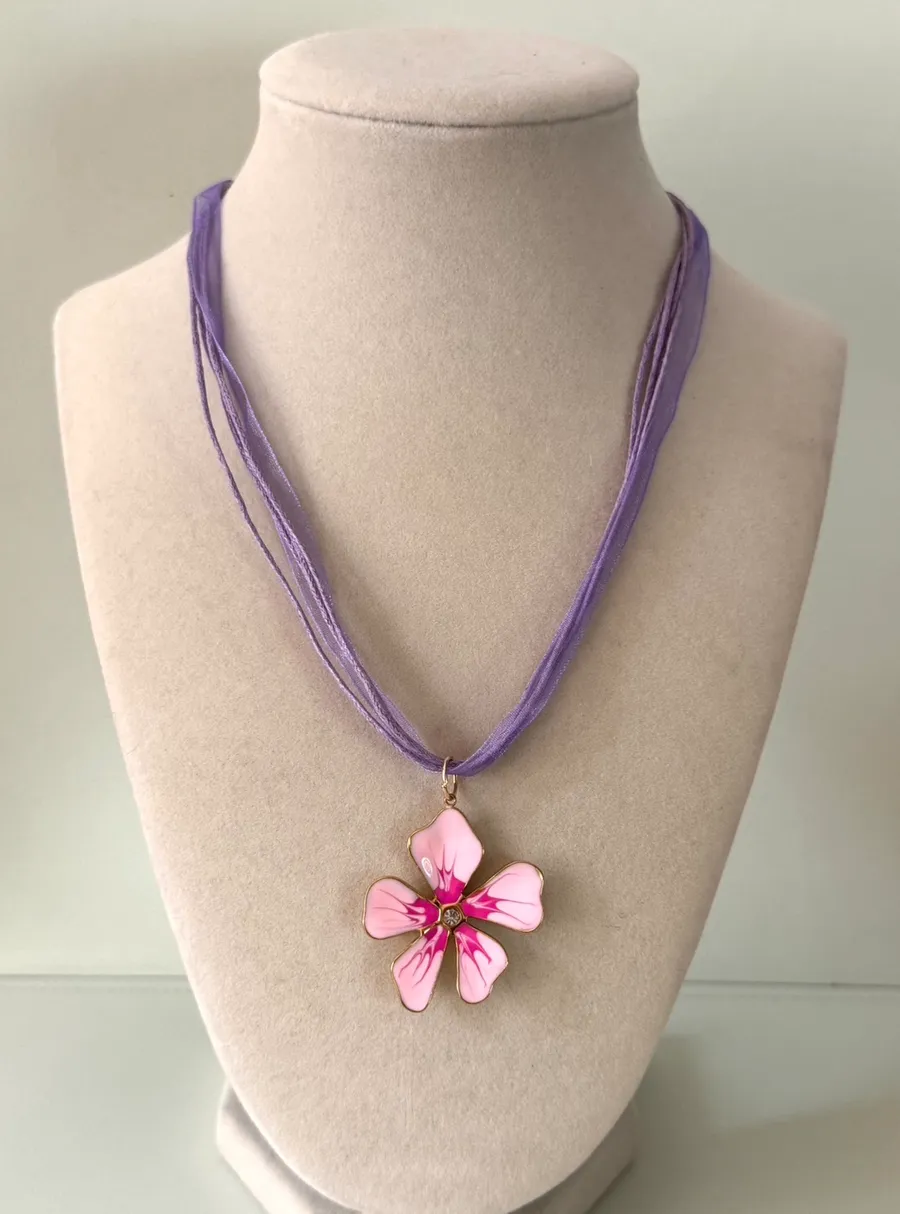 Pink Hawaiian Flower Necklace