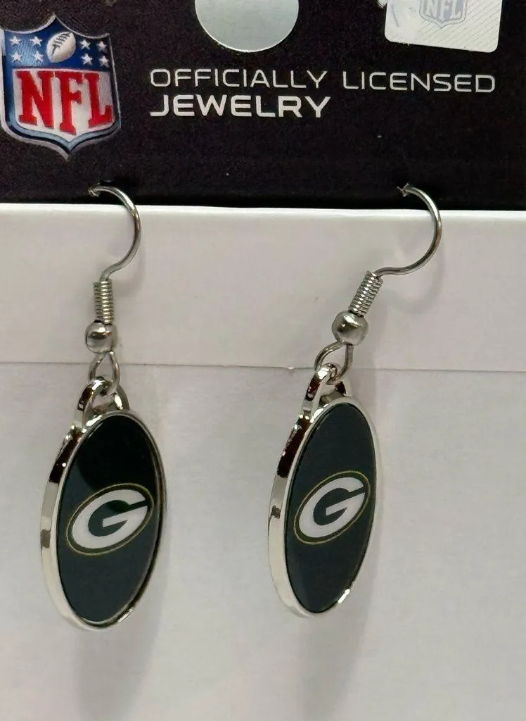 Green Bay Packers Earrings Officially Licensed NFL WinCraft Dangle NWT