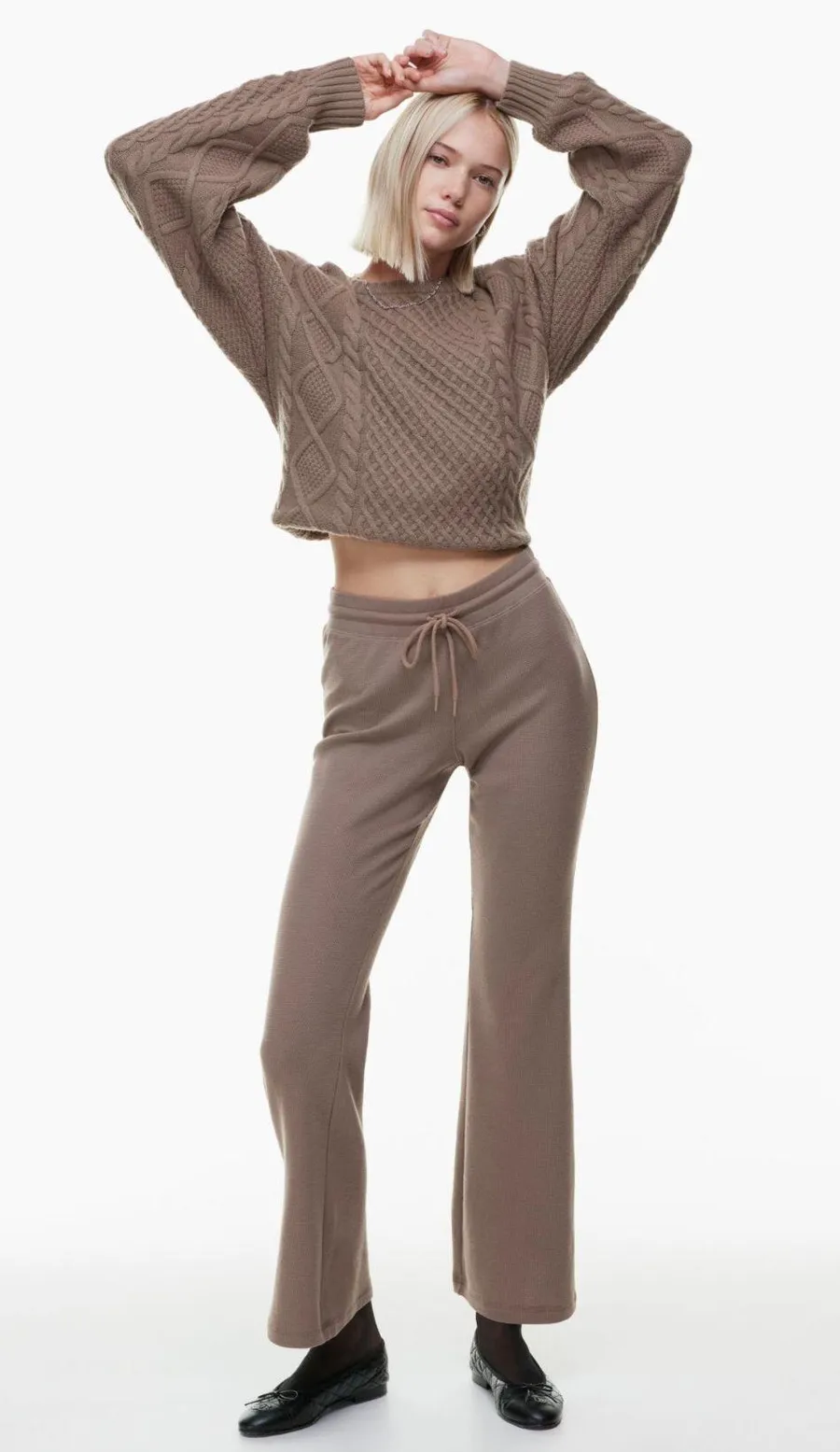 Sunday Best Waffle Knit Kick Flare Pants