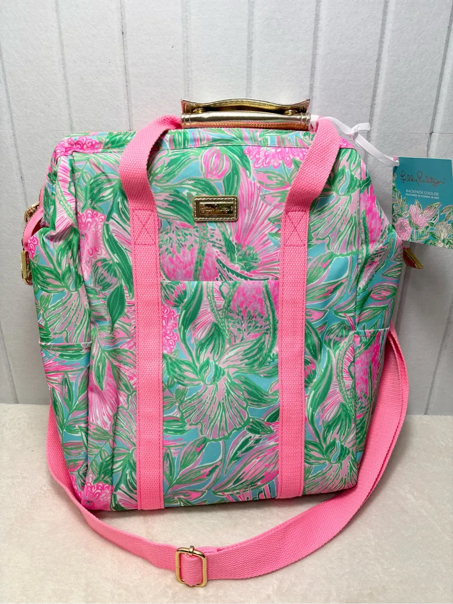 Lilly Pulitzer Cooler Backpack / Crossbody
Pink & Green Floral Backpack Tote NEW