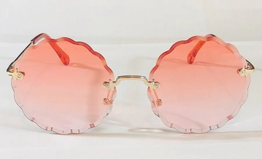 Pink Rimless Lens Sunglasses