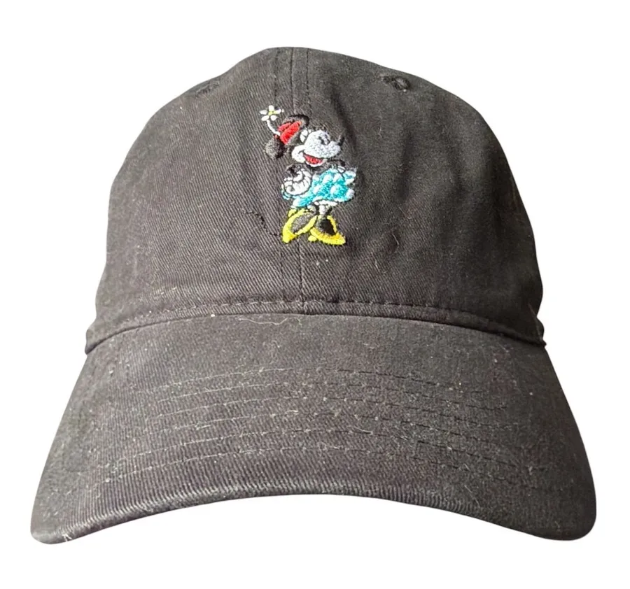 Disney Minnie Mouse Baseball Cap Black Cotton Adjustable Strap Hat SHA5977