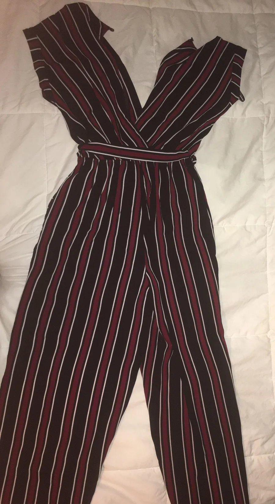 Jumpsuit Side Split Deep V Neck