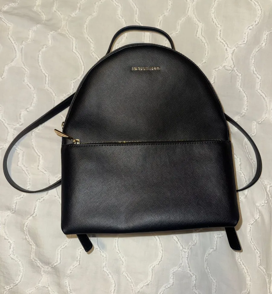Michael Kors Black Saffiano Backpack with Gold Hardware
