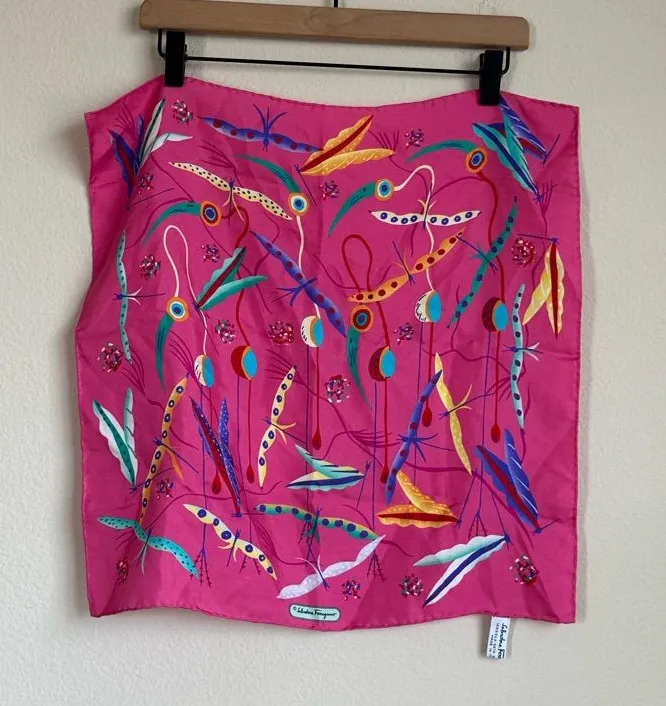 Vintage Salvatore Ferragamo Silk Twill Scarf
