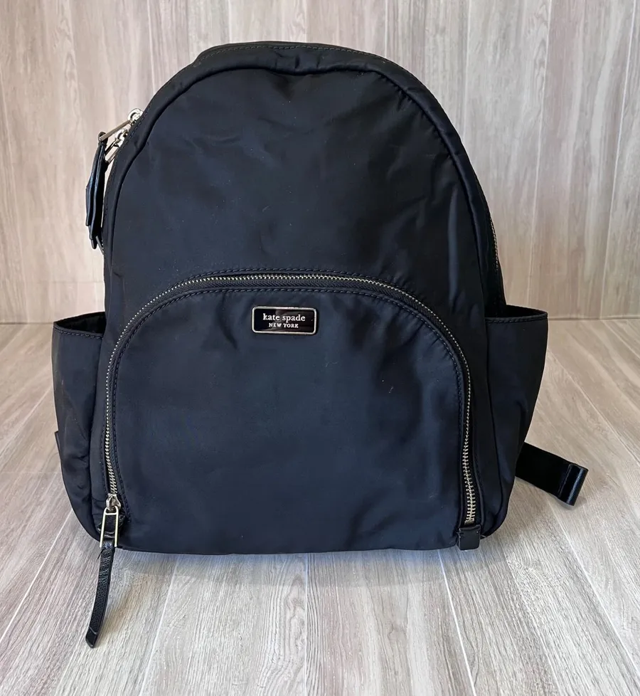 Kate Spade Black Backpack Lightweight Travel School Everyday Carryall