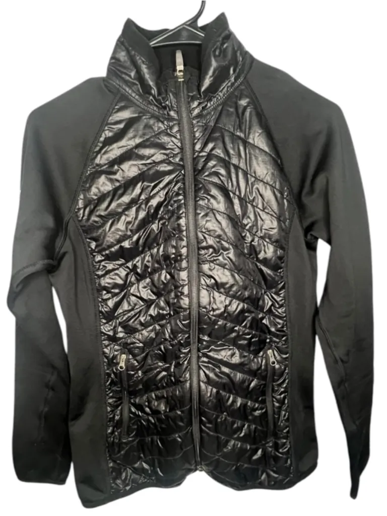 Marmot Black Hybrid Zip Up Lightweight Quilted Stretchy Puffer Jacket