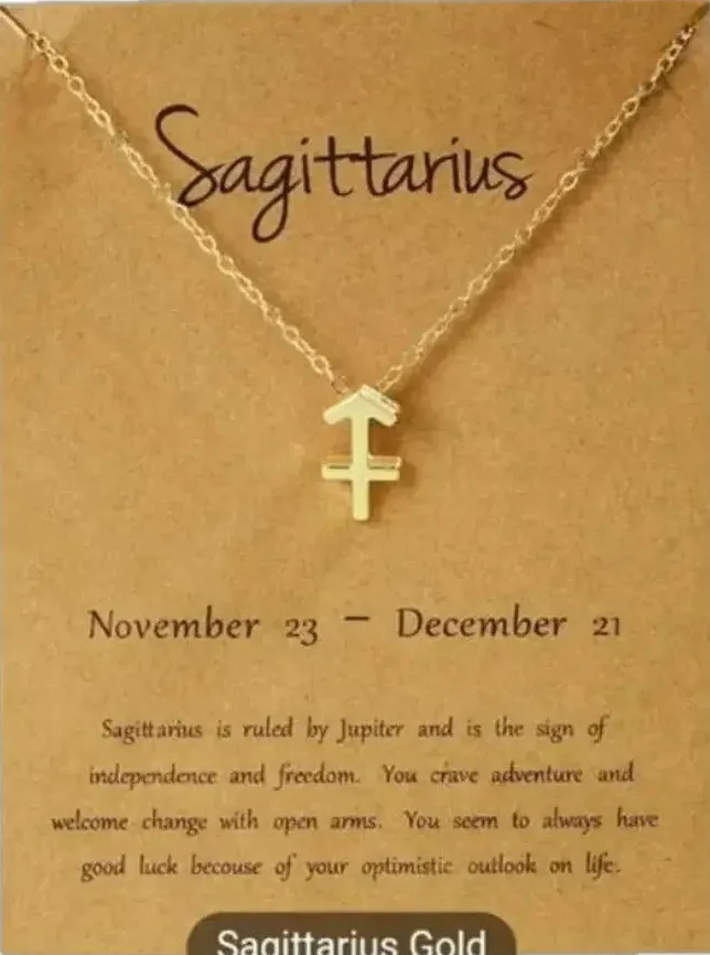 New Sagittarius necklace gold tone Sagittarius necklace fashion jewelry zodiac